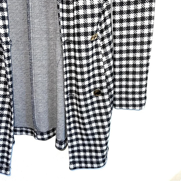 ASOS Long Blazer Black & White Houndstooth Print Preppy Workwear 2 Tall Women’s - Picture 4 of 10